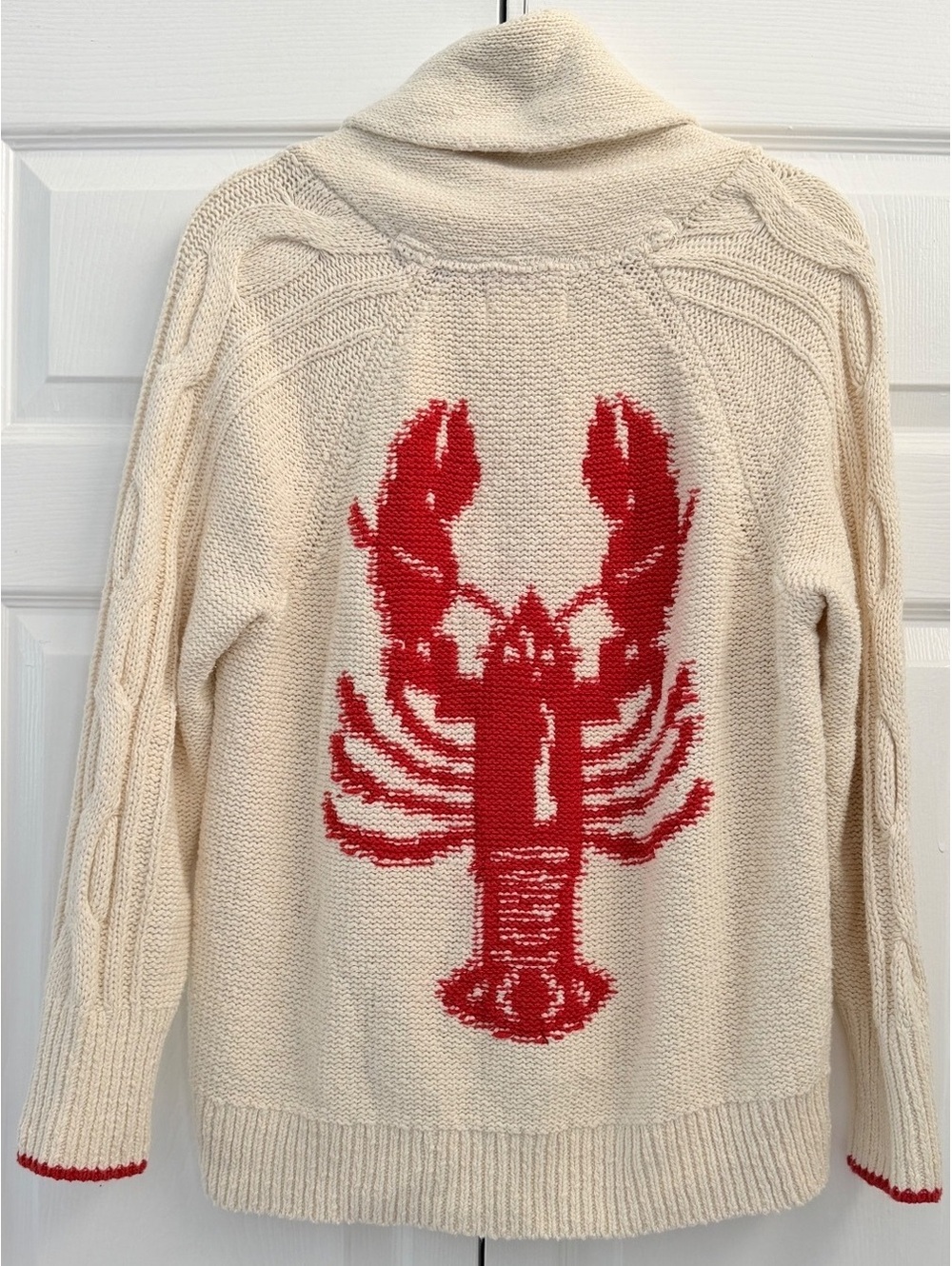 Anthropologie Maeve Lobster Knit Cardigan Medium - Picture 4 of 6